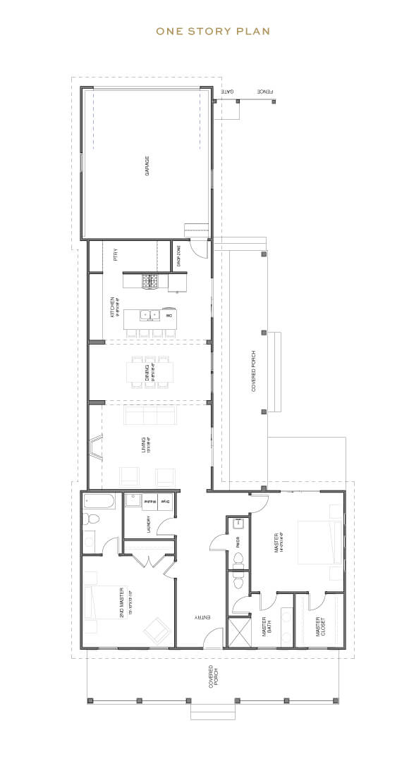 New Leaf Canella home plan one story floorplan