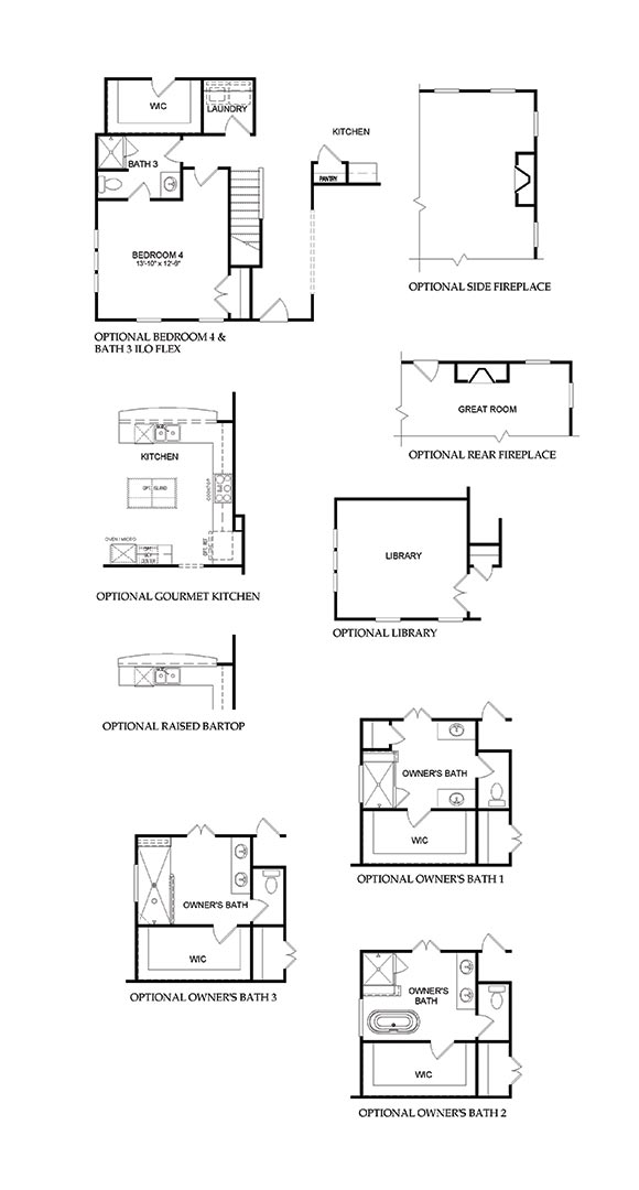 Laurel by Pulte first floor home plan options