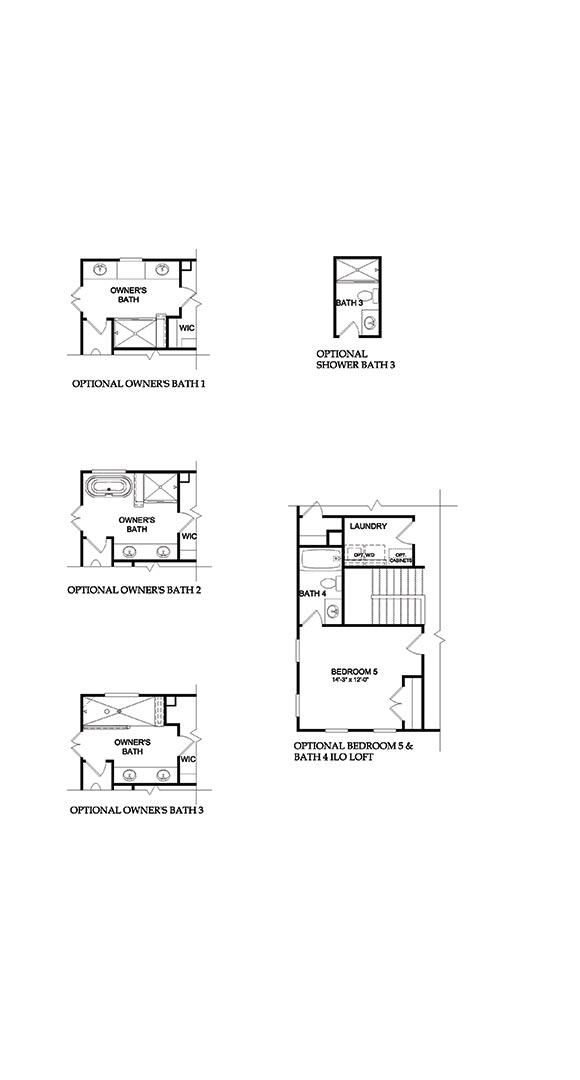 Primrose by Pulte second floor home plan options