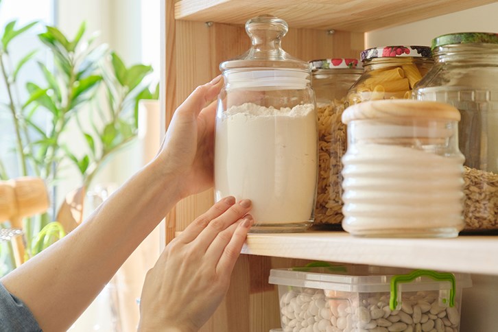 Organizing pantry shelves