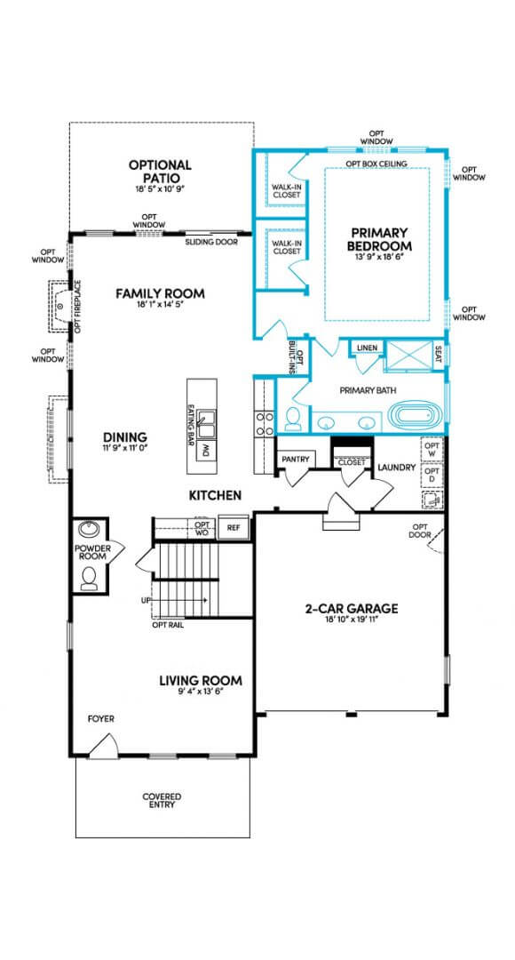 Towson Floor 1 Opt 4 Ft Extension And Deluxe Primary Bath