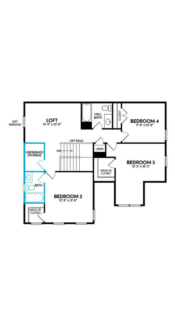 Towson Floor 2 Opt Bedroom 2 Ensuite Bath