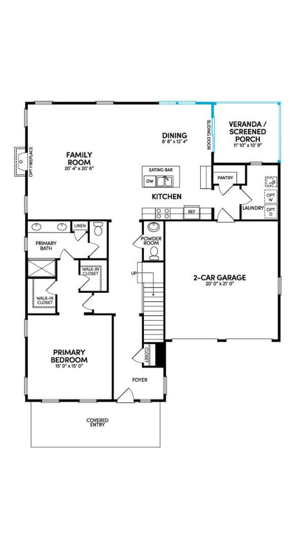 Cordova Floor 1 With Opt Veranda And Screened Porch 2