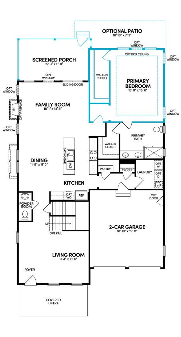 Towson Floor 1 Opt 4 Ft Extension Opt Screened Porch